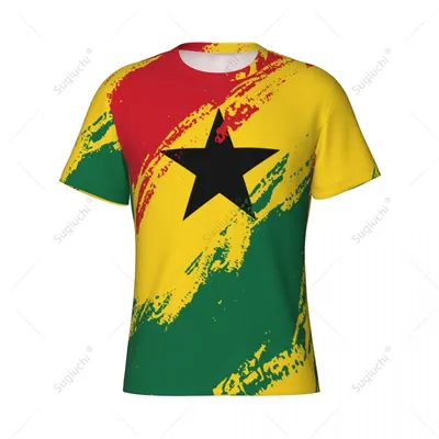 Custom Name Nunber Ghana Flag Color Men Tight Sports T-shirt Women Tees jersey For Soccer Football