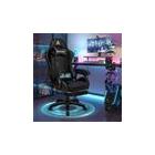Chaise De Jeu Demassage,Chaise De Bureau Avec Repose-Pieds,Chaise Demassage 2 Points,Capacité De Charge De 180kg,Dossier Réglable À 90-150°,Chaise Pc Ergonomique,Cuir Pu,Noir Foncé