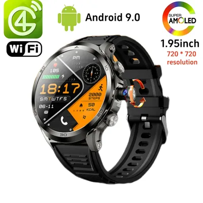 NEW Arrival 4G Full Netcom Android Smartwatch 1.95 inch Amoled Spherical Screen 256GB Storage GPS