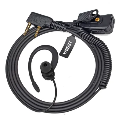 Walkie Talkie Earpiece G-Shape Headset Compatible with Baofeng UV-5R BF-888S UV-82 Kenwood 2 Way Radio, Inline PTT Mic Headset