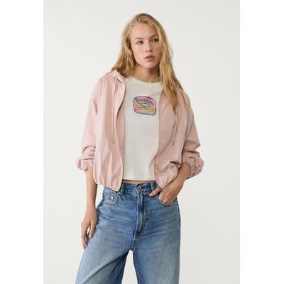 Stradivarius Balloon fit hooded jacket Pastel pink L