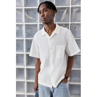 Loom White Seersucker Shirt - White 2XS at Urban Outfitters