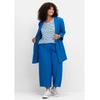 Culotte SHEEGO "Große Größen", Damen, Gr. 50, Normalgrößen, blau (kobalt), Obermaterial: 95% Polyester, 5% Elasthan, unifarben, casual, comfort fit lang, Hosen, mit Schlupfbund