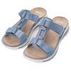 Pantolette ARA "TAMPA", Damen, Gr. 37, blau (azurblau), Veloursleder, metallic, sportlich, Schuhe, Keilabsatz, Sommerschuh, Schlappen mit Schmuckelement, G-Weite