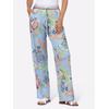 Jerseyhose HEINE, Damen, Gr. 48, Normalgrößen, blau (eisblau, reseda, bedruckt), 95% Polyester, 5% Elasthan, gemustert, mehrfarbig, bedruckt, lang, Hosen