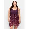 Badekleid SHEEGO BY JOE BROWNS "Große Größen", Damen, Gr. 48, Cup C, lila (beere gemustert), Nylon, Xtra Life LYCRA, Badeanzüge, mit Mesh-Rock und Shaping-Effekt
