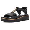 Plateausandale ARA "BILBAO", Damen, Gr. 40, schwarz, Nappaleder, unifarben, feminin, Schuhe Riemchensandale, Keilsandale, Sommerschuh, Komfortschuh in G-Weite, Topseller