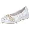 Ballerina RIEKER, Damen, Gr. 38, beige (weiß, hellbeige), Lederimitat, kontrastfarbene Details, casual, Schuhe