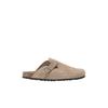 Clog MAN'S WORLD, Herren, Gr. 45, beige, Veloursleder, klassisch, Schuhe, Schlappen, Sommerschuh, Hausschuh mit vorgeformtem Fußbett