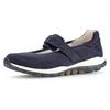 Riemchenballerina GABOR ROLLINGSOFT, Damen, Gr. 36, blau (dunkelblau), Textil, Nubukleder, sportlich, Schuhe, Klettschuh, Freizeitschuh, Komfortschuh mit Klettverschluss