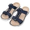 Pantolette ARA "TAMPA", Damen, Gr. 38, blau (nachtblau), Veloursleder, unifarben, sportlich, Schuhe, Keilabsatz, Sommerschuh, Schlappen mit Schmuckelement, G-Weite