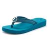 Badezehentrenner LASCANA "Sandale, Pantolette", Damen, Gr. 37, blau (petrol), Obermaterial: 100% Textilmaterial. Decksohle: 100% Synthetik. Laufsohle: 100% Synthetik, unifarben, feminin, Schuhe Zehentrenner Dianette, Zehentrenner, Badeschuh mit...