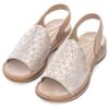 Riemchensandale ARA "HAWAII", Damen, Gr. 38, silber (sand, silberfarben), Veloursleder, metallic, feminin, Schuhe, Sommerschuh, Sandalette, Keilabsatz, mit Stretch-Bänder, G-Weite