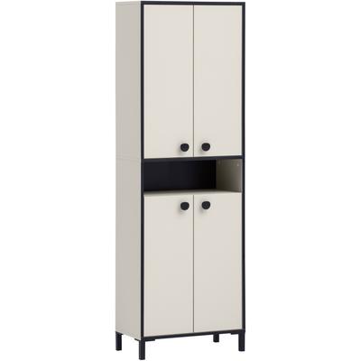Schuhschrank SCHILDMEYER "Edda, Breite 60 cm, Metallgriffe, Platz für 12 Paar Schuhe", cremebeige, B:60,2cm H:185cm T:33,05cm, FSC-zertifizierter Holzwerkstoff, Schränke, Made in Germany Image