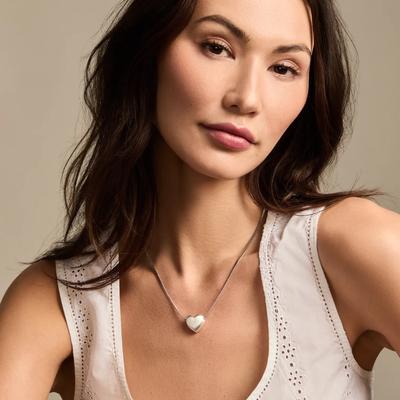 Lucky Brand Silver Heart Pendant Necklace - Women's Ladies Accessories Jewelry Necklace Pendants