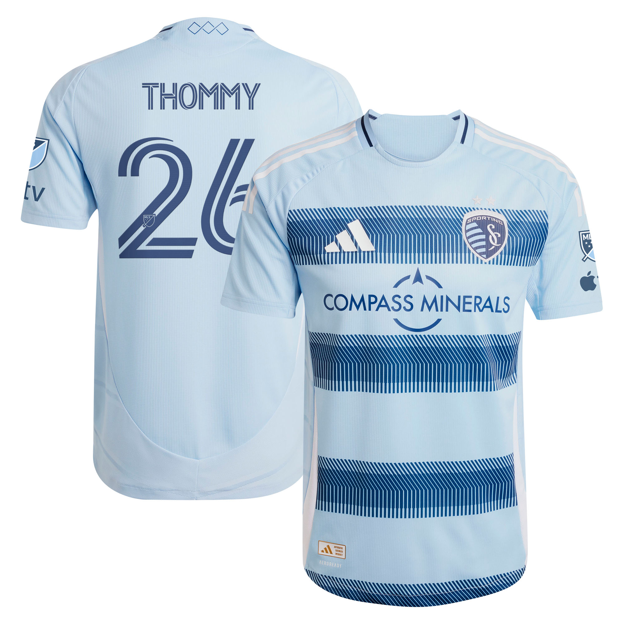 Men's adidas Erik Thommy Light Blue Sporting Kansas City 2025 One KC Authentic Player Jersey