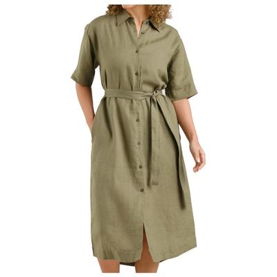 DEDICATED - Women's Shirt Dress Ripa Linen - Kleid Gr S oliv Image