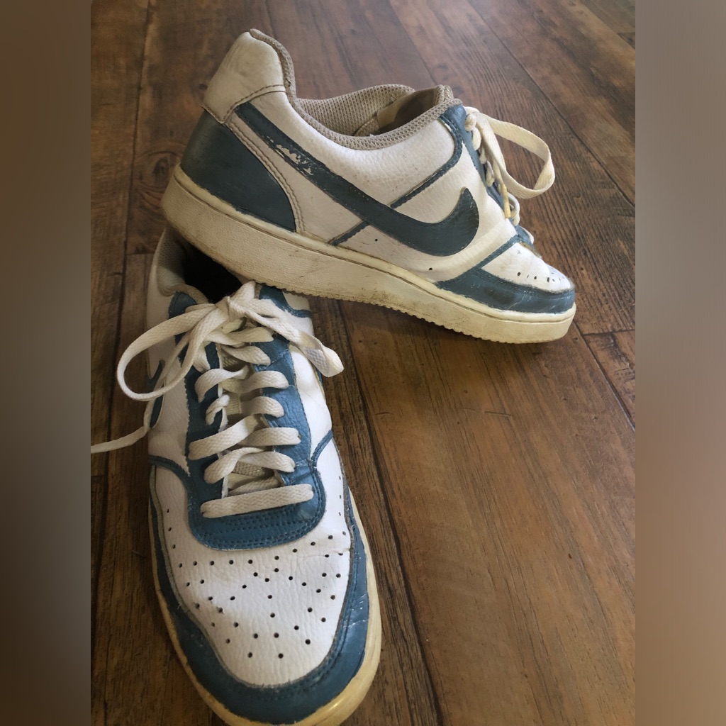 Nike Shoes | Womens Nike Blue White Tennis Shoes Athletic Size 9.5 Usa Have Some Wear | Color: Blue/White | Size: 9.5