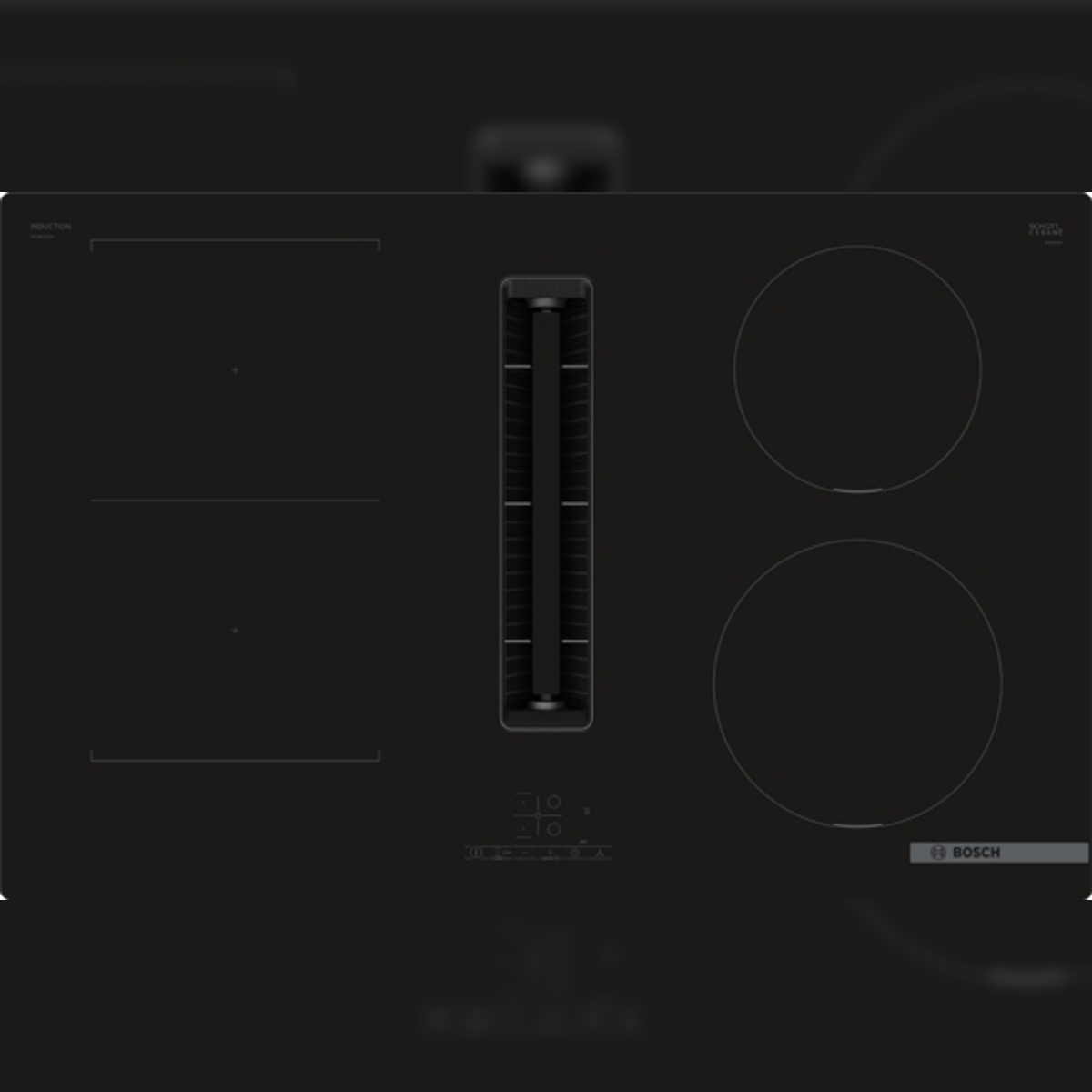 Bosch PVS801GA7, HEZ9VDSB2 + PVS801B16E Set Kochfeld mit Dunstabzug (Induktion) + Flachkanal, 90 °, vertikal L Image