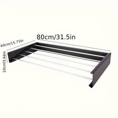 TEMU Large Foldable Drying Rack For Towels - Hanging Rack, Ideal For Bathroom, Balcony, Living Room, Dormitory - Metal, In (1pc), Drying Racks, Towel Racks Image