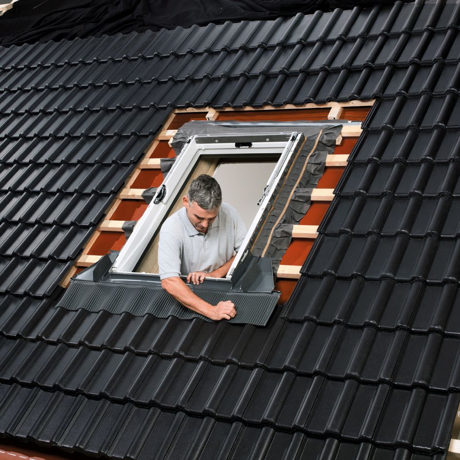 VELUX Eindeckrahmen EDS 2000 Schiefer Stehfalz, 78x98 cm (MK04) Image