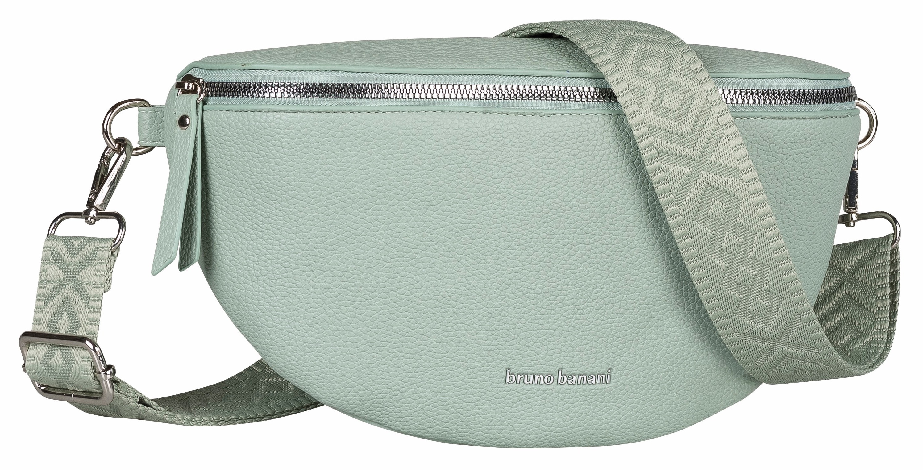 Bauchtasche BRUNO BANANI "Amalfi", Damen, Gr. B/H/T: 27cm x 16cm x 8cm, grün (mint), Lederimitat, Taschen, Gürteltasche Umhängetasche Breiter Gurt Crossbody Bag