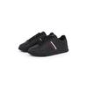 Sneaker TOMMY HILFIGER "MODERN CUPSOLE STRIPES LTH", Herren, Gr. 43, schwarz, Nappaleder, sportlich, Schuhe, Freizeitschuh, Halbschuh, Schnürer mit seitlichen Streifen