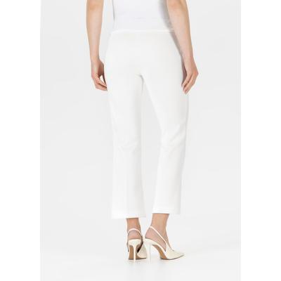 Stoffhose STEHMANN, Damen, Gr. 42, N-Gr, sanftes weiß,087, Obermaterial: 100% Polyester, unifarben, casual, regular fit 7/8-Länge, Hosen, mit Gürtelschnalle Image
