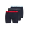 Boxershorts "3P BOXER BRIEF WB", Herren, Gr. M (50), swt blu, mil den, prim rot, Jersey, Obermaterial: 95% Baumwolle, 5% Elasthan, TOMMY HILFIGER UNDERWEAR, unifarben mit Farbeinsatz, kontrastfarbene Details, körpernah, Unterhosen, mit...