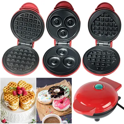 Mini Waffle Mold Nonstick Electric Breakfast Maker Electric Baking Pan for Household Quick Breakfasts Snacks and Desserts Maker