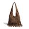 Boho-Umhängetasche mit Fransen für Damen, Hobo-Handtasche – Vintage-Handtasche aus Wildlederimitat für Musikfestivals, Freizeitausflüge und Reisen