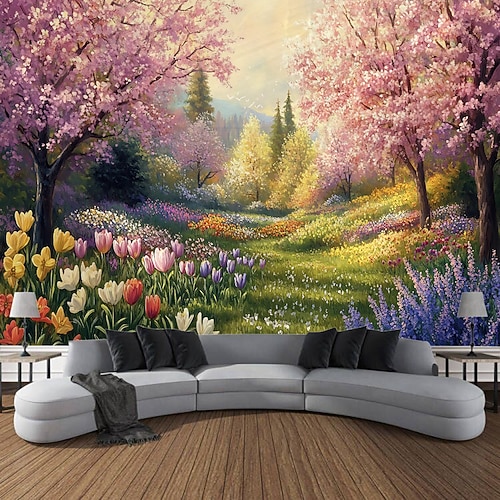 Pflanze Blume Meer Landschaft hängen Wandteppich Wand Kunst große Wandteppich Wandbild Dekor Fotografie Hintergrund Decke Vorhang Haus Schlafzimmer Wohnzimmer Dekoration Image