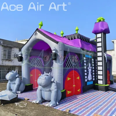Exquisites 9,6 mL x 3,9 mW aufblasbares Spukhaus für Halloween-Dekoration, riesiges Spukhaus-Ballonspielzeug Image