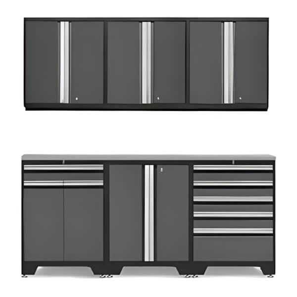 NewAge Garage Cabinets PRO Grey 7-Piece Workbench Set with Stainless Steel Top