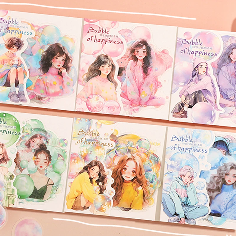 Mr. Paper 60 Teile/beutel Charakter blase PET aufkleber pack kreative handbuch material aufkleber DIY handbuch magazin notizbuch Image