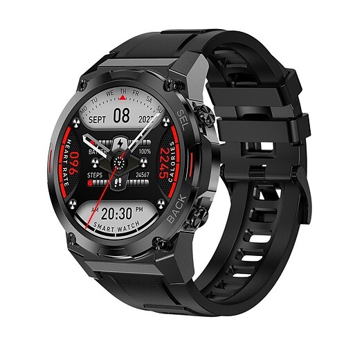 696 DM51 Smartwatch 1.43 Zoll Smartwatch Fitnessuhr Bluetooth EKG PPG Schrittzähler Anruferinnerung Kompatibel mit Android iOS Damen Herren Freisprechanrufe Nachrichtenerinnerung IP 67 51mm Image