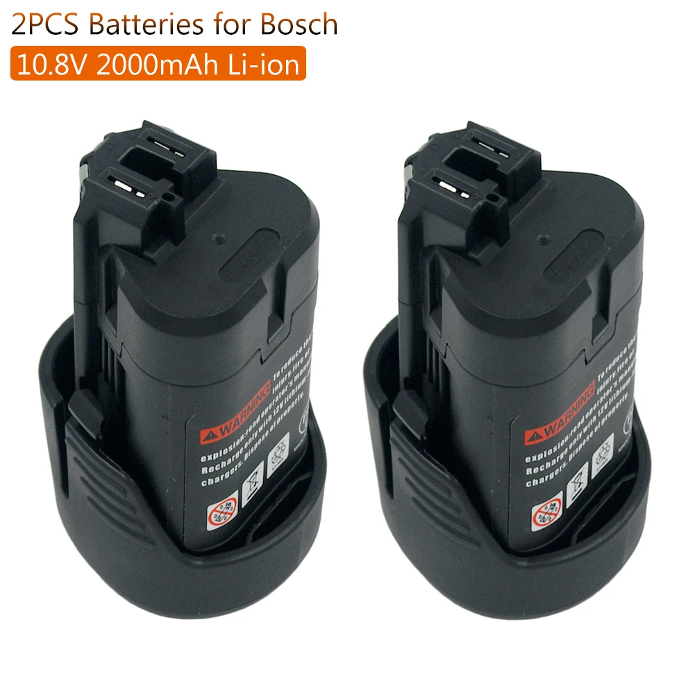 2 stücke 10,8 V 12V 2000mAh Li-Ionen-Akku für Bosch Bat411 Bat412a Bat413a GDR 10,8-Li GSR 10,8 V-Li Elektro werkzeuge Image