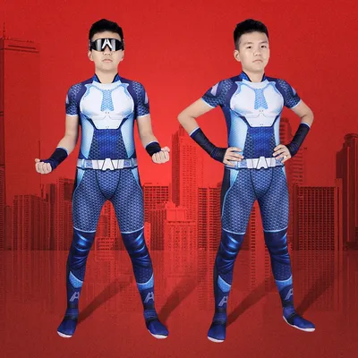 The Boys A-Train Cosplay-Kostüm, 3D-A-Train-Overall mit Brille, A-Train-Bodys für Erwachsene und Image