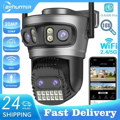 20MP Wifi Kamera Im Freien 10K HD Drei Objektiv Sicherheit Kamera 5G PTZ IP Kamera 10X Digital Zoom objektiv Menschliche Auto Tracking Kamera