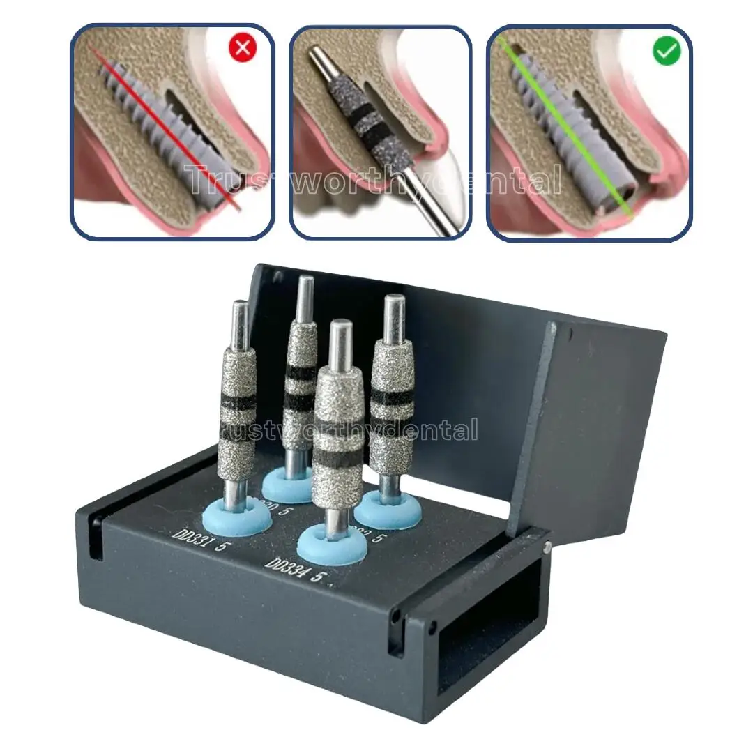 Dental Knochen Track Bohrer Kit Implantat Einsetzen Ort Geführte Hals Korrektur Bohrer Diamant Schneiden Schleifen Backen Knochen Image