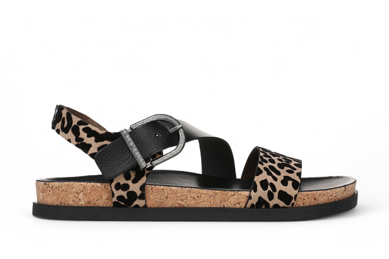Blowfish Malibu Sandalen mit Leopardenmuster und braunem Fußbett für Damen – Lance