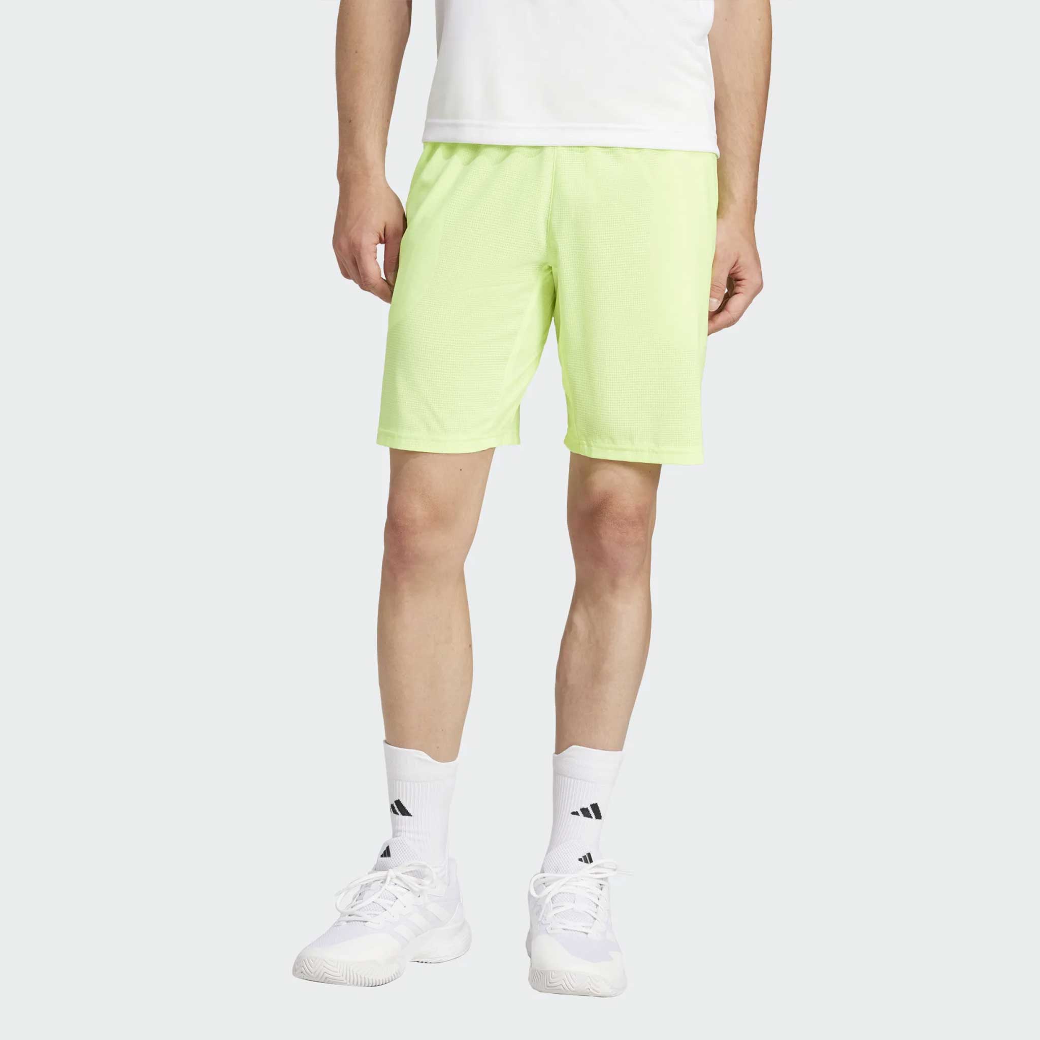 adidas Tennis Ergo Shorts 9" 2025 Men's Tennis Apparel Lucid Lemon