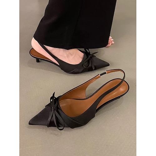 tacchi a spillo con fiocco in raso viola da donna – scarpe eleganti da sera e per appuntamenti romantici