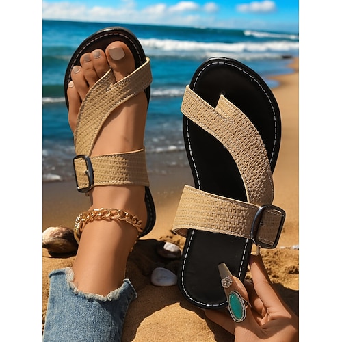 sandali da donna alla moda in coccodrillo verde goffrato - doppio cinturino, infradito - calzature in stile per le uscite in spiaggia, le passeggiate estive e gli incontri informali delle donne