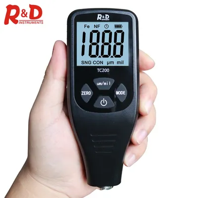 R&D TC200 Coating Thickness Gauge Backlight LCD Film measurement composite Auto Car Paint Thickness