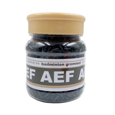 AEF Badminton Racket Single & Double Hole Grommets / Eyelets - Thicker Cap Black Bottle
