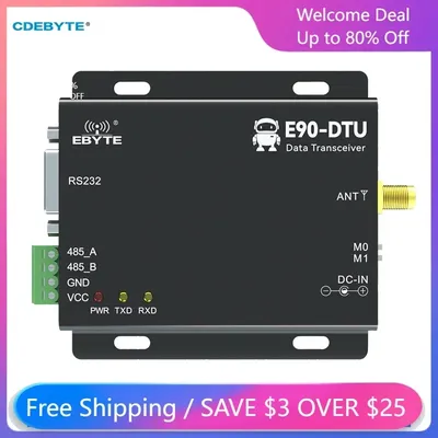 433MHz Wireless Transceiver LoRa CDEBYTE E90-DTU(433L20)-V8 RS232 RS485 20dBm Long Range PLC