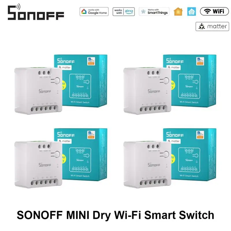 SONOFF MINI-D MINI Dry Wi-Fi Matter Smart Switch Relè intelligente a contatto secco Motori DC a bassa potenza per porte da garage Caldaie tramite Alexa