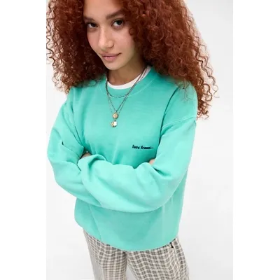 iets frans. Embroidered Sweatshirt - Mint M at Urban Outfitters