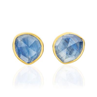 Gold Siren Gemstone Stud Earrings Kyanite